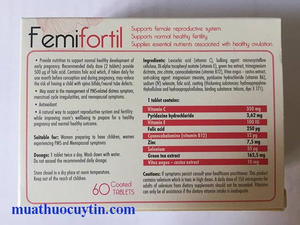 Thành phần thuốc Femifortil