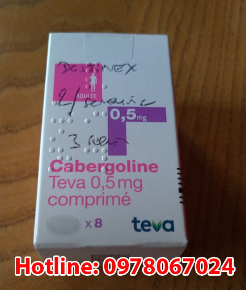 thuốc Cabergoline Teva 0.5mg là thuốc gì, giá bao nhiêu mua ở đâu chính hãng. Thuốc điều trị prolactin cao của Pháp