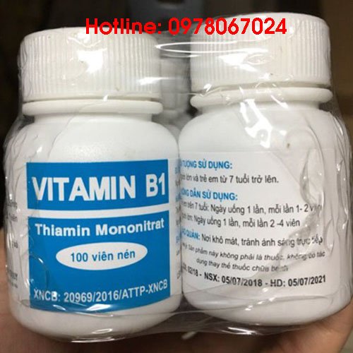 vitamin b1 lọ 100 viên giá bao nhiêu mua ở đâu